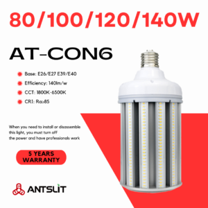 Super Bright LED Corn Light Bulbs: 80W, 100W, 120W, 140W with SMD Technology, E39,E40 Bases for HPL SON Replacement