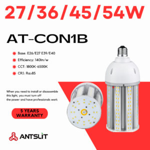 Super Bright LED Corn Light Bulbs: 27W, 36W, 45W, 54W with SMD Technology, E26,E27,E39,E40 Bases for HPL SON Replacement